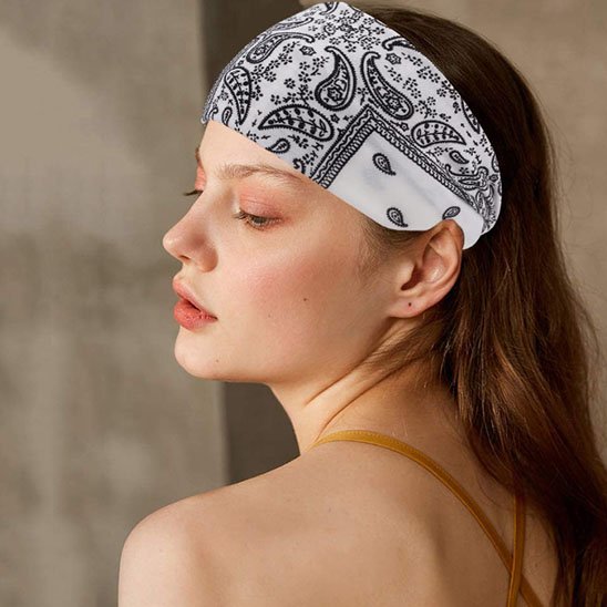 bandeau cheveux bandana blanc
