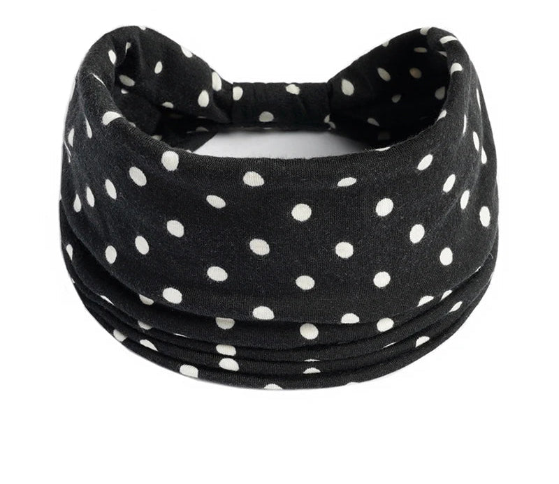 bandeau cheveux motif pois noir