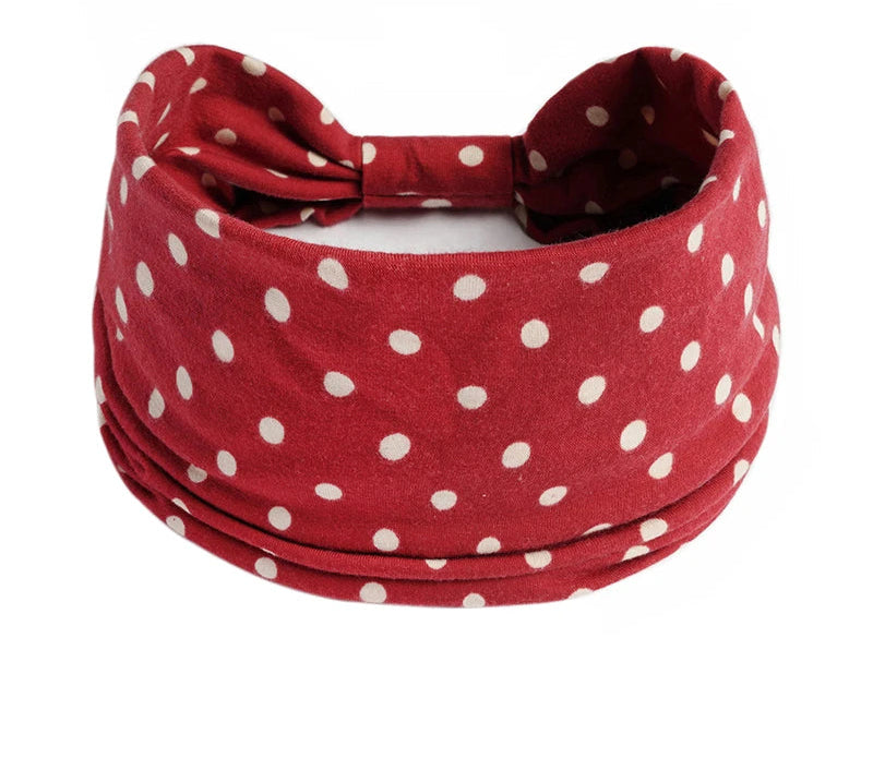 bandeau cheveux motif pois rouge