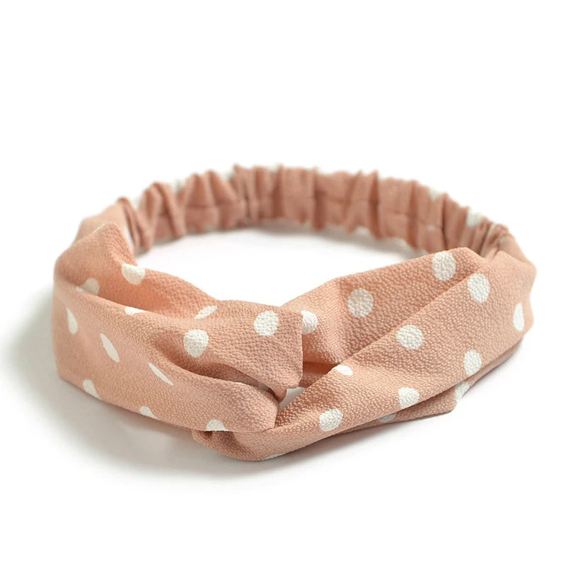 bandeau cheveux pois rose