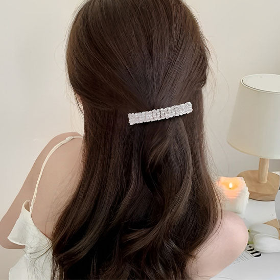 barrette cheveux strass couleur blanche