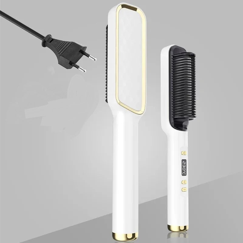 brosse cheveux chauffante blanc