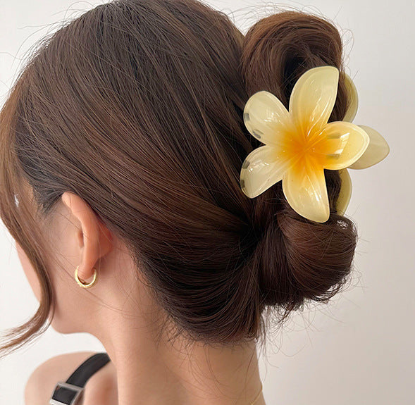 chignon avec pince a cheveux fleurs