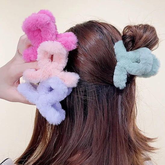 differentes pinces cheveux matiere peluche