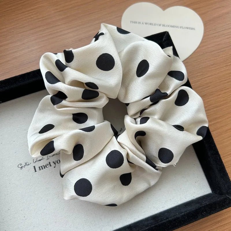 elastique cheveux en satin pois