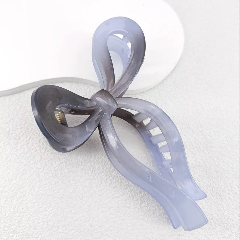 pince cheveux noeuds gris bleu