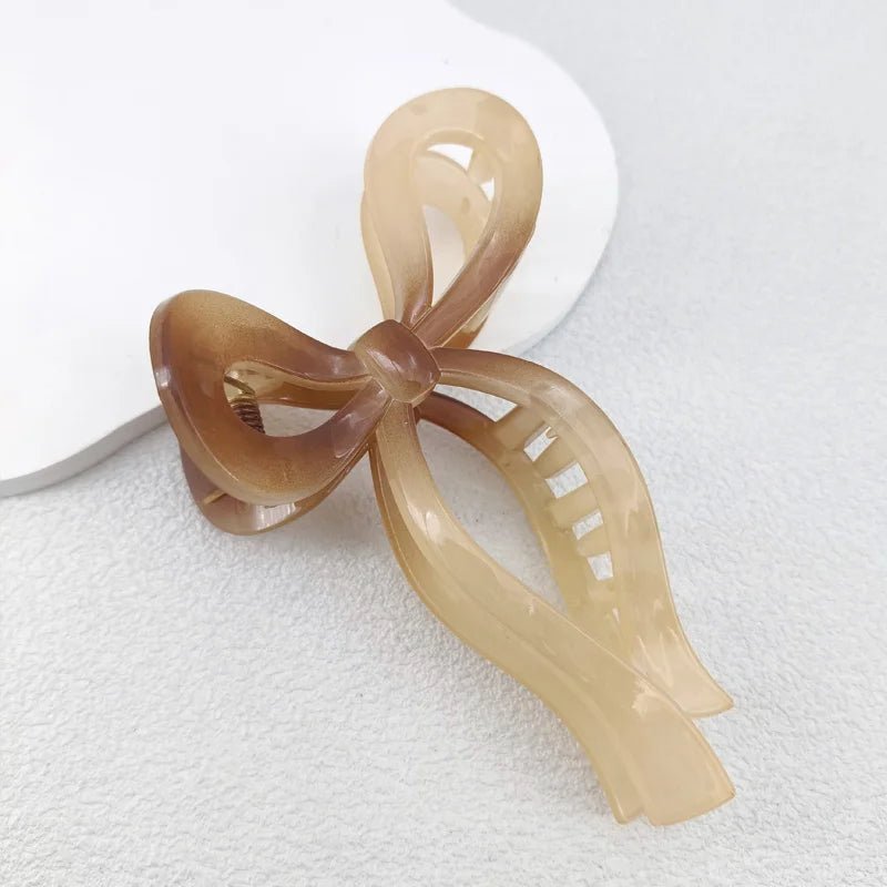 pince cheveux noeuds marron beige