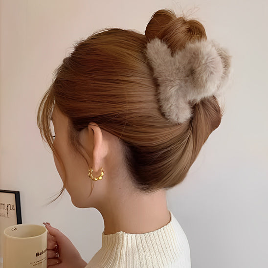 pince cheveux peluche couleur taupe