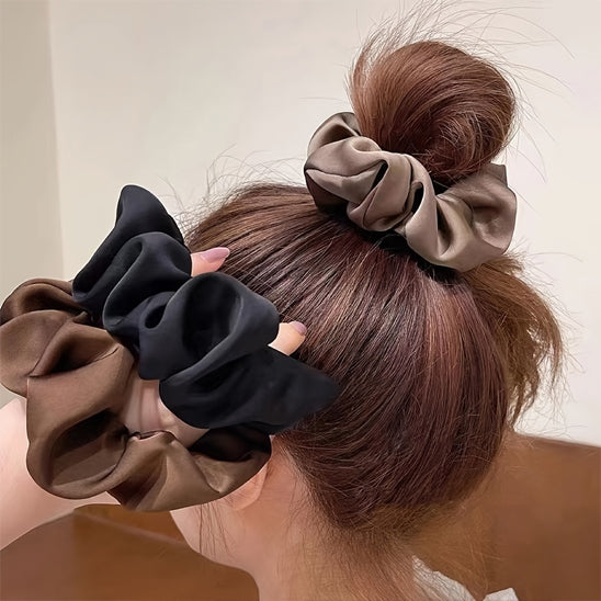 trois coloris elastique cheveux satin