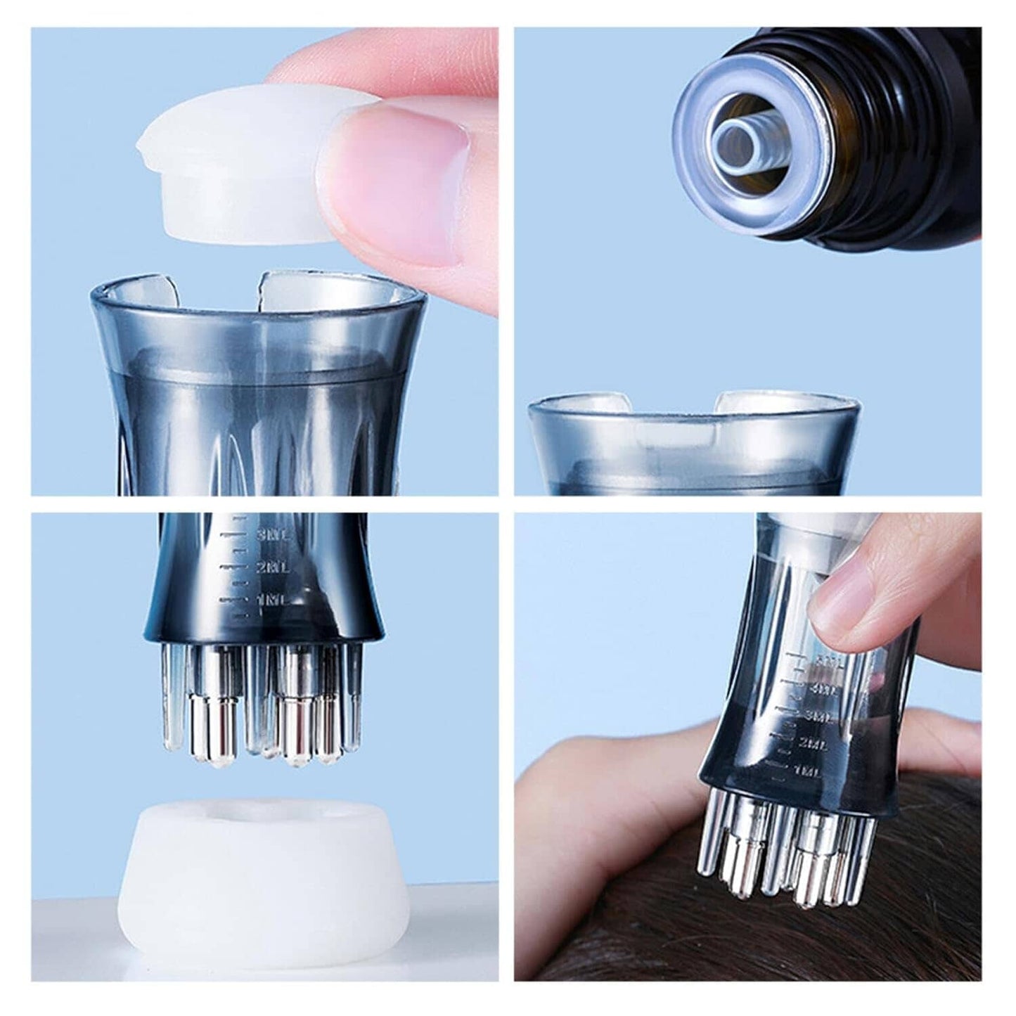 Applicateur d'Huile pour Cheveux - HairFlow™ - Bleu - Coiffure et Style