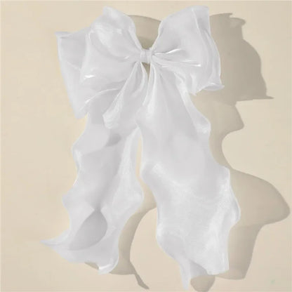 barrette cheveux satin blanche