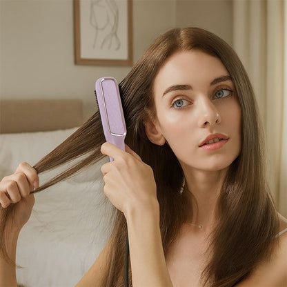 lissage avec brosse a cheveux chauffante