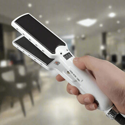 Lisseur Cheveux - HairStraightenerCurler™ - Blanc Large - Coiffure et Style