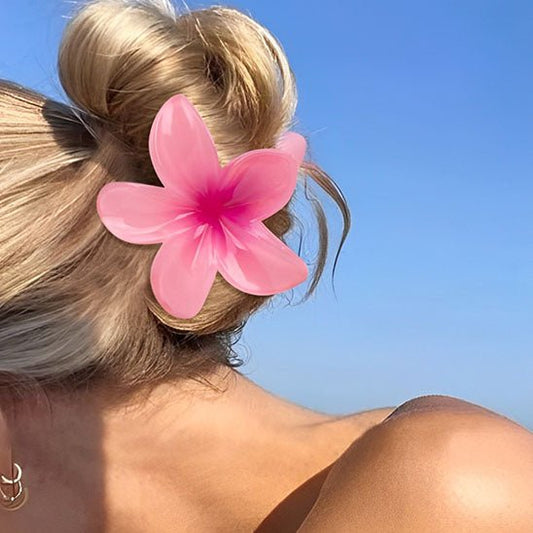 pince à cheveux fleurs rose