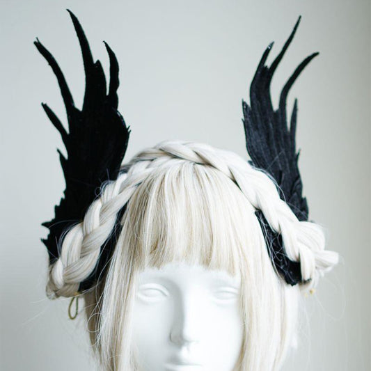 pince cheveux aile corbeau avec tresse