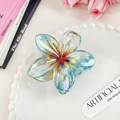 pince cheveux fleur bleu