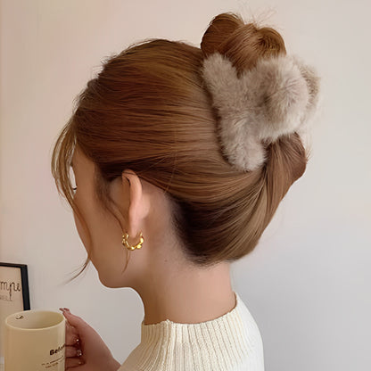 pince cheveux peluche couleur taupe