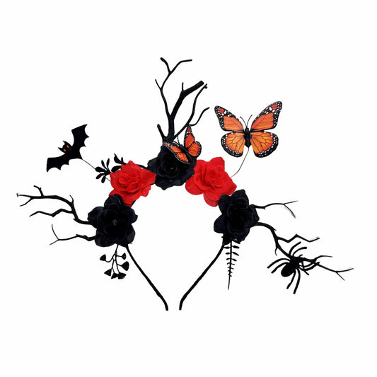 serre tete halloween rouge et noir